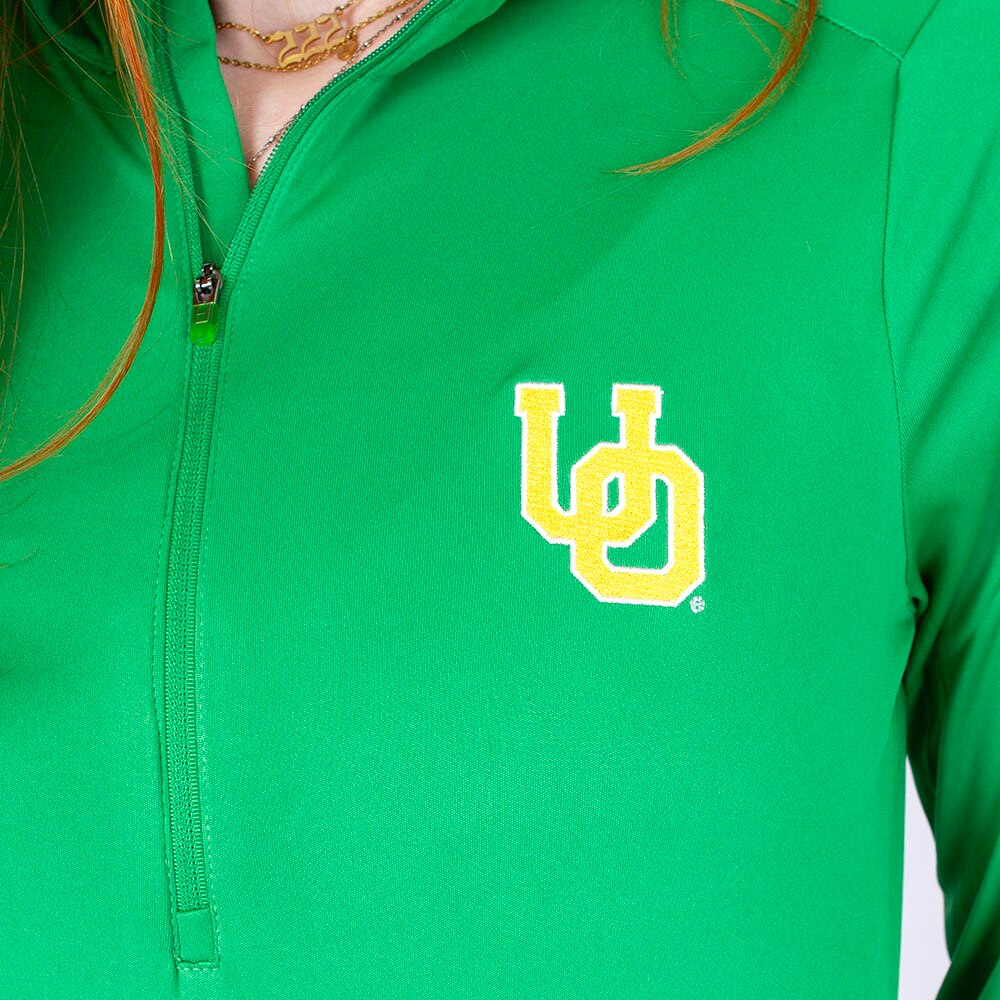 Interlocking UO, Antigua, Green, Pullover, Polyester, Women, Tribute, 1/2-zip, Sweatshirt, 953916